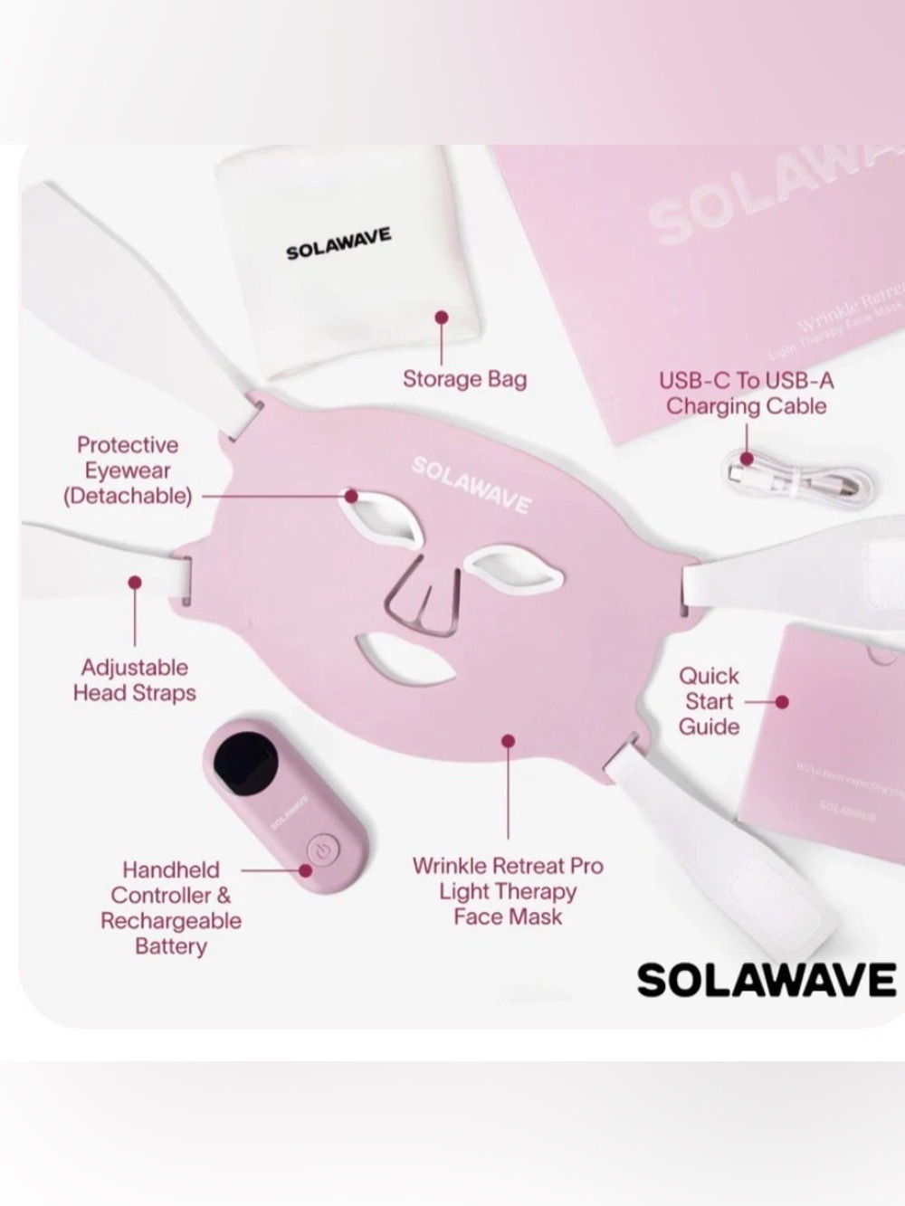 Solawave New Wrinkle Retreat PRO RedLight Therapy Mask - Picture 5 of 7